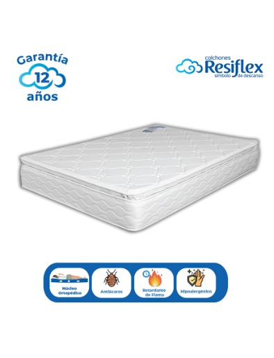 Colchón Superflex Antiácaro 2 plazas Pillow Top | Resiflex