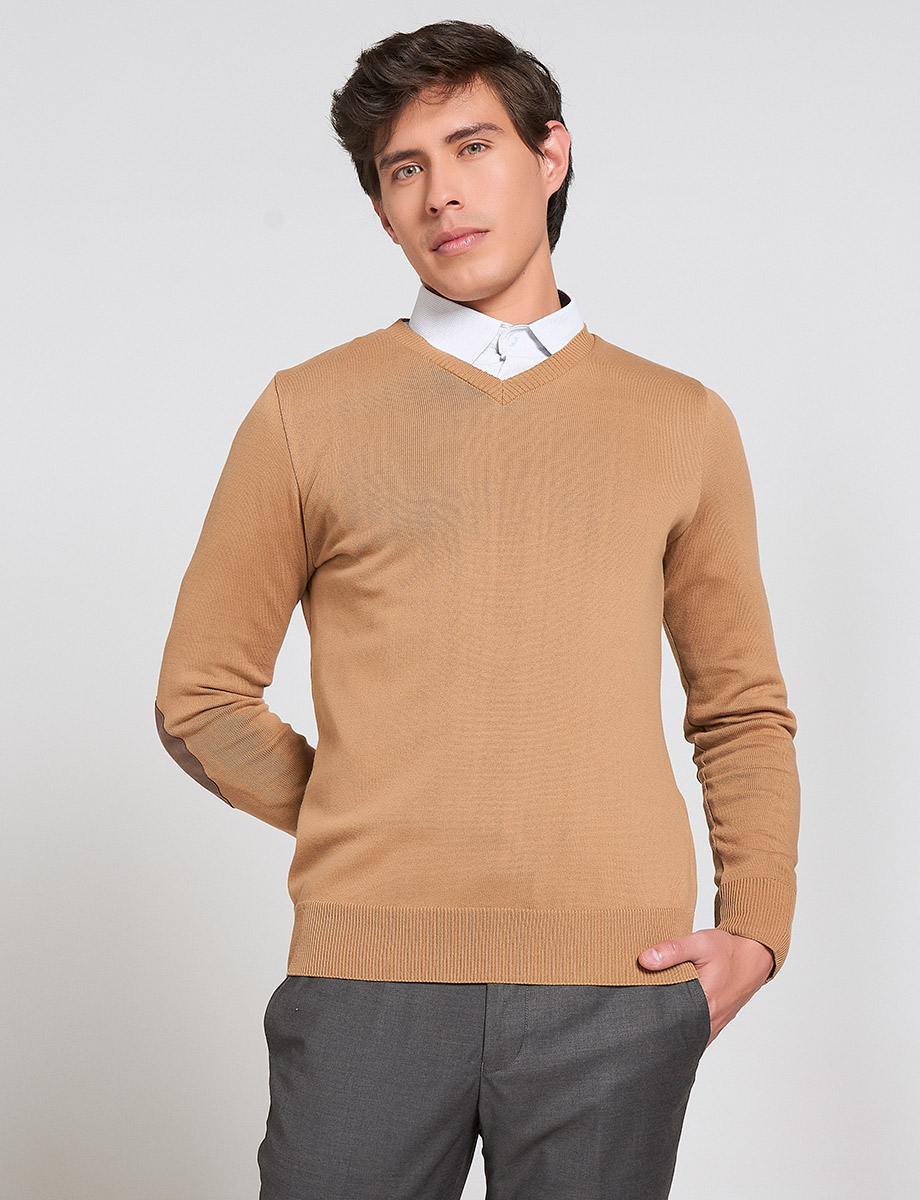 Sweater Unicolor con Coderas