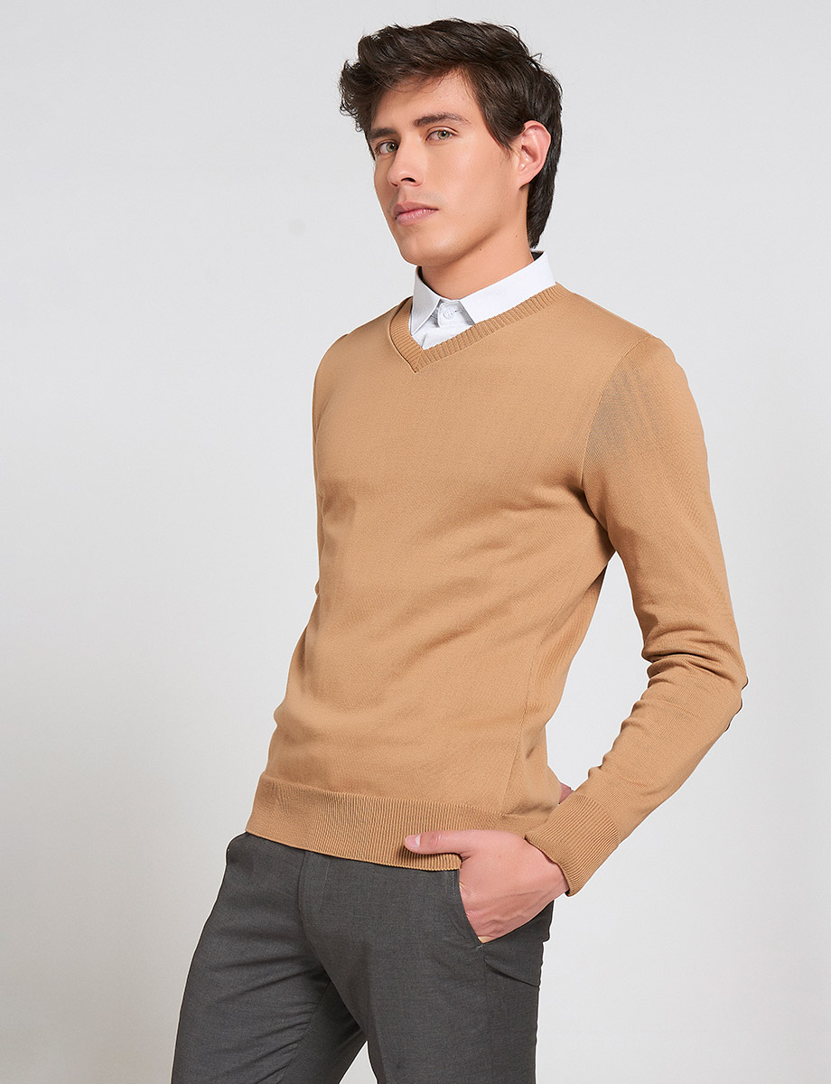 Sweater Unicolor con Coderas