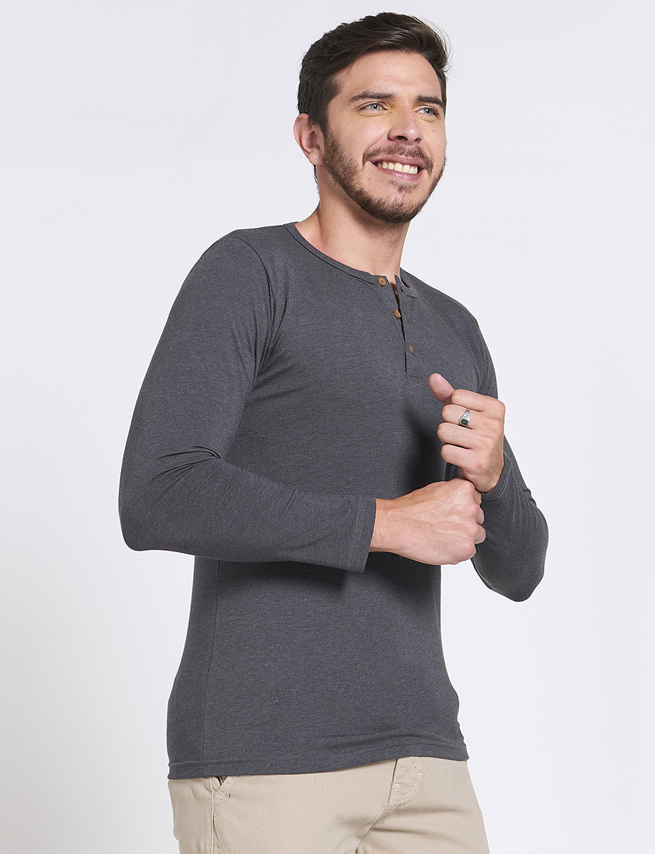 Buzo Básico Cuello Henley