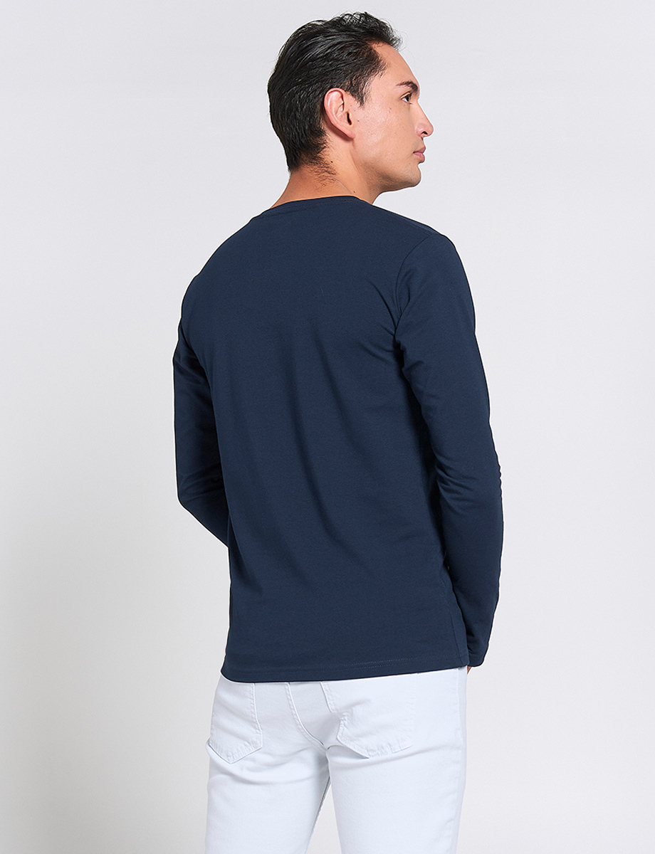Buzo Básico Unicolor Cuello Henley