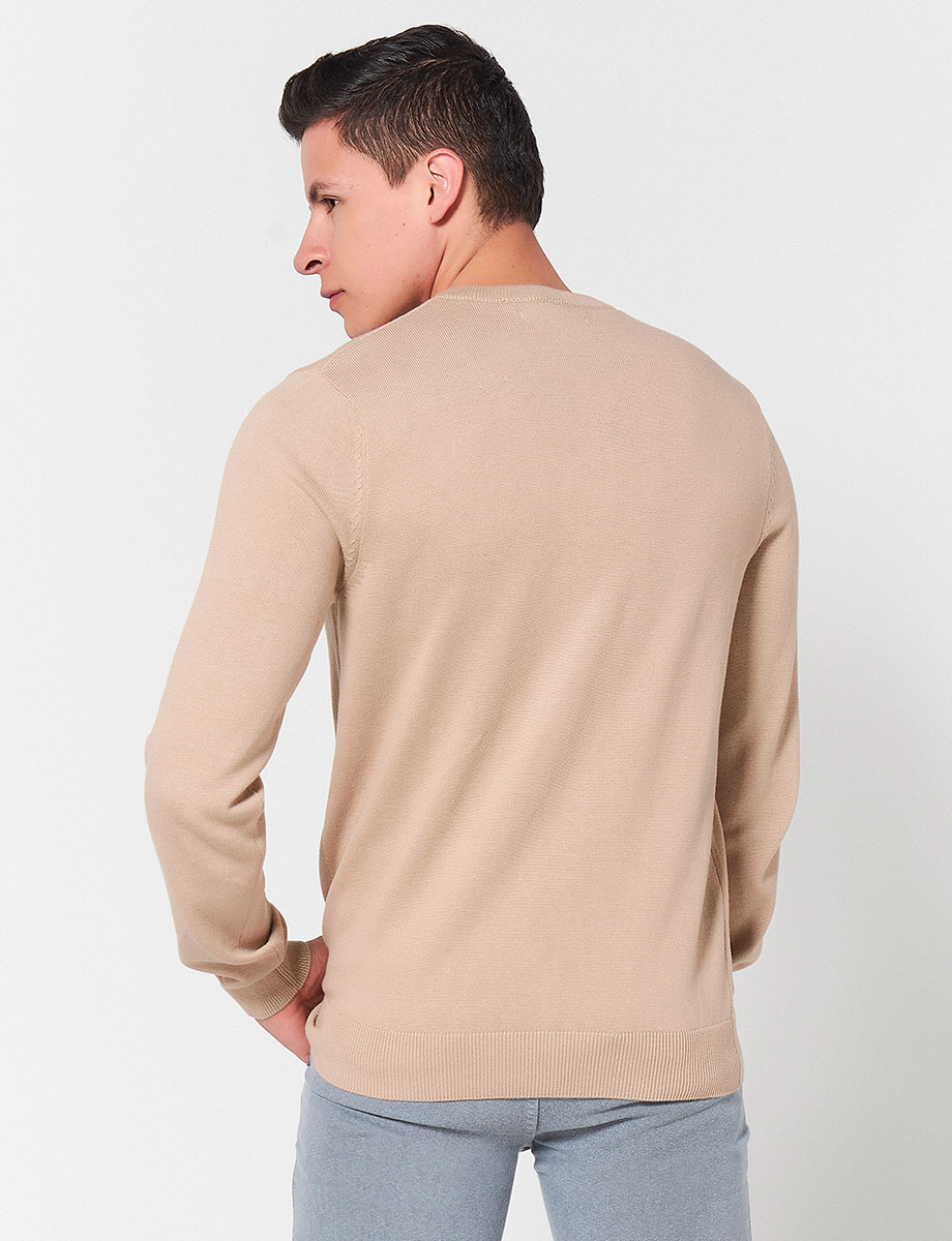 Sweater Cuello en V Unicolor