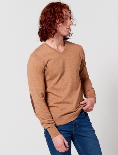 Sweater con Coderas Unicolor