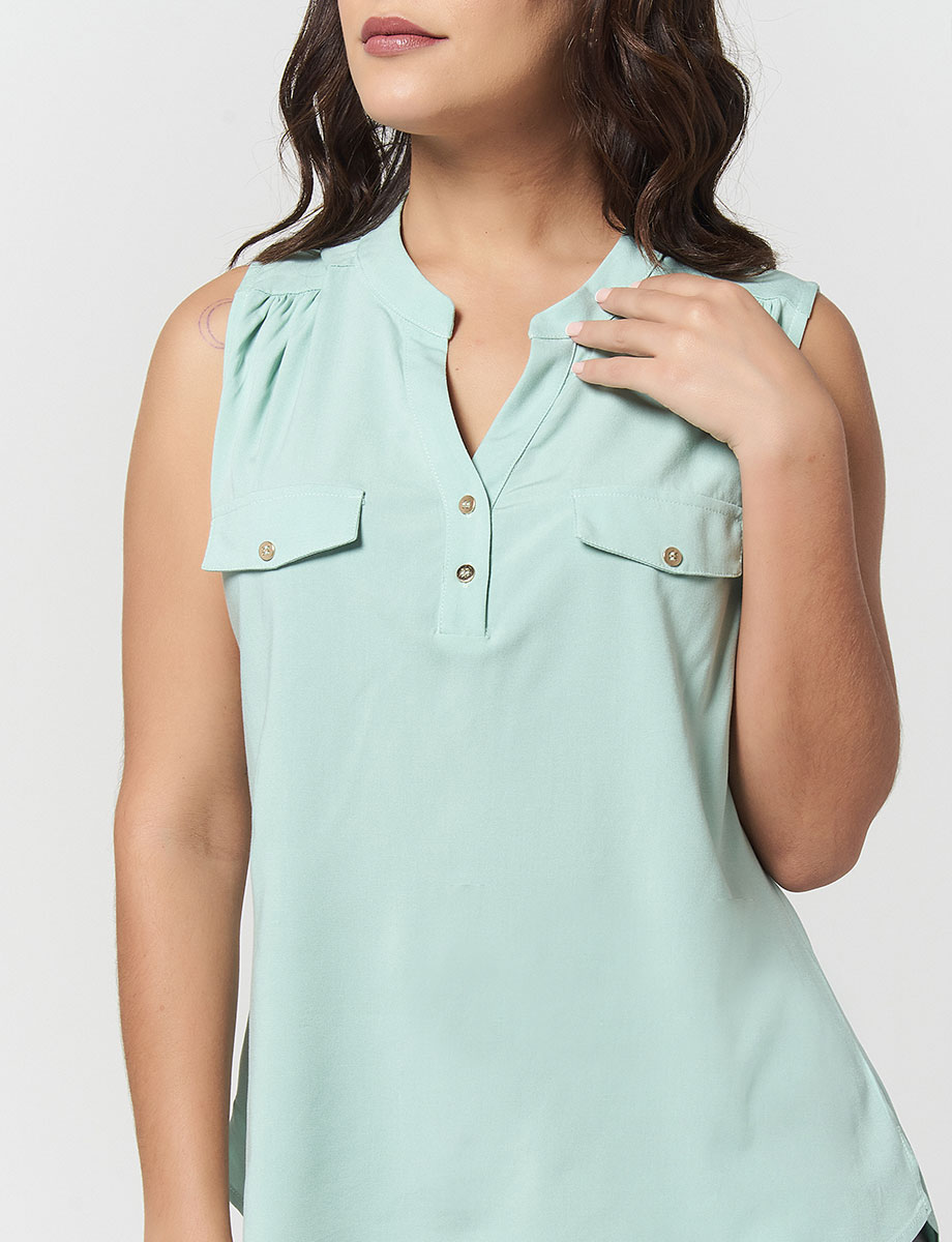 Top Cuello Mao Unicolor