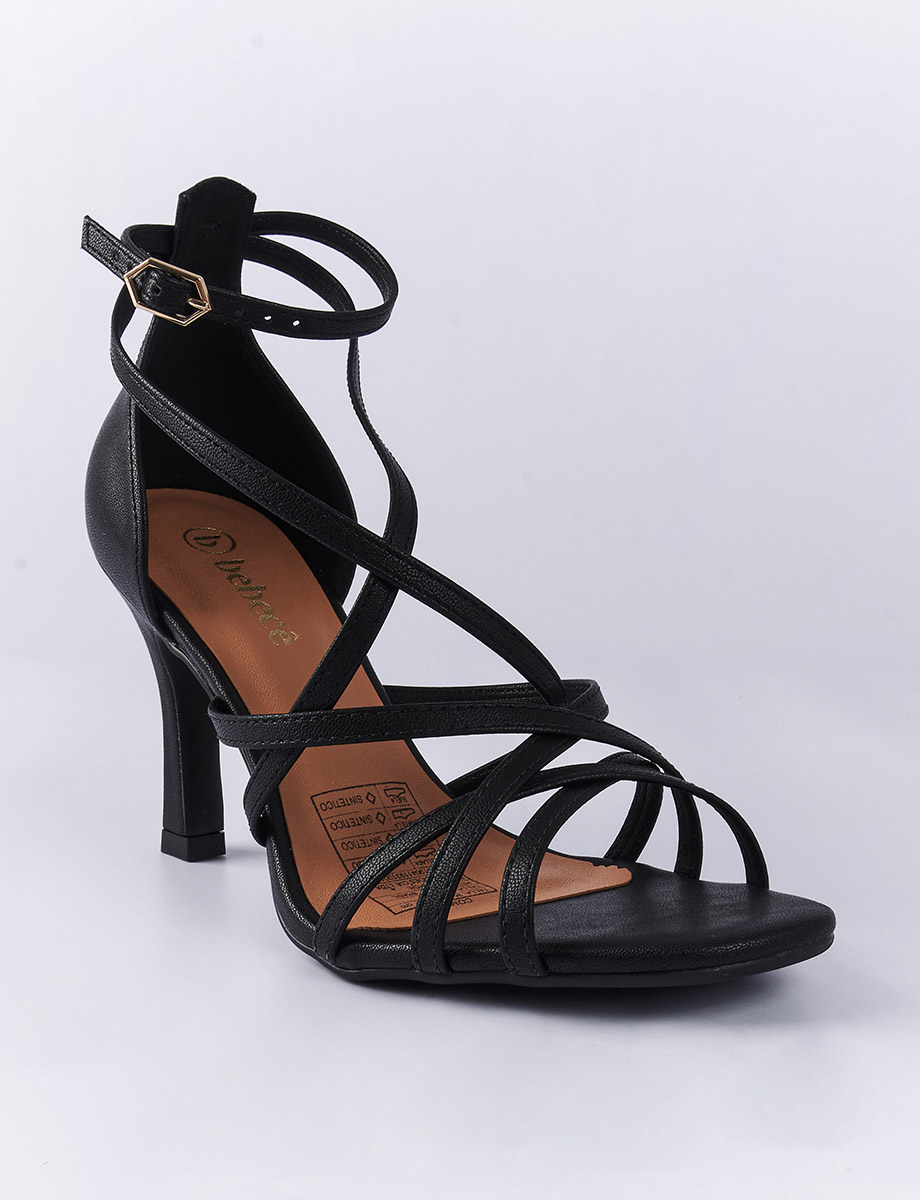 Sandalia Taco Mujer Unicolor