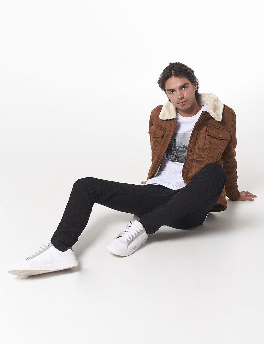 Chaqueta Unicolor Afelpada