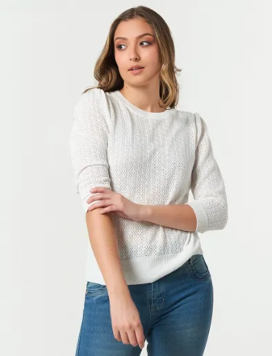 Sweater Troquelado Unicolor
