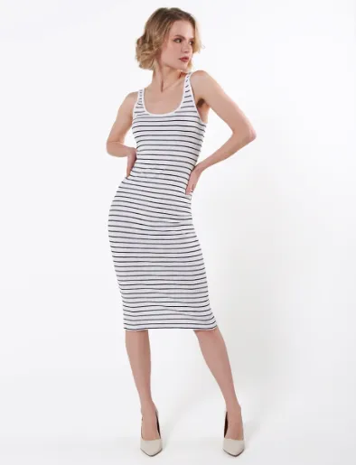 Vestido a Rayas Unicolor