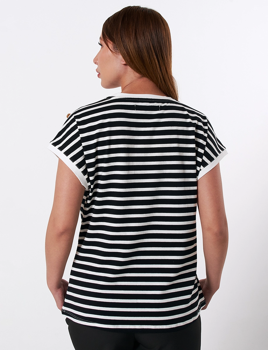 Camiseta a Rayas Unicolor