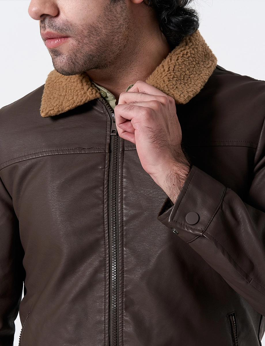 Chaqueta Cuerina Unicolor