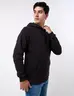 Chompa con Capucha Café Oscuro Hombre Abrigo casual para días frescos