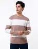 Sweater Bloques Café Hombre Diseño moderno con combinación de tonos