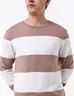 Sweater Bloques Café Hombre Diseño moderno con combinación de tonos